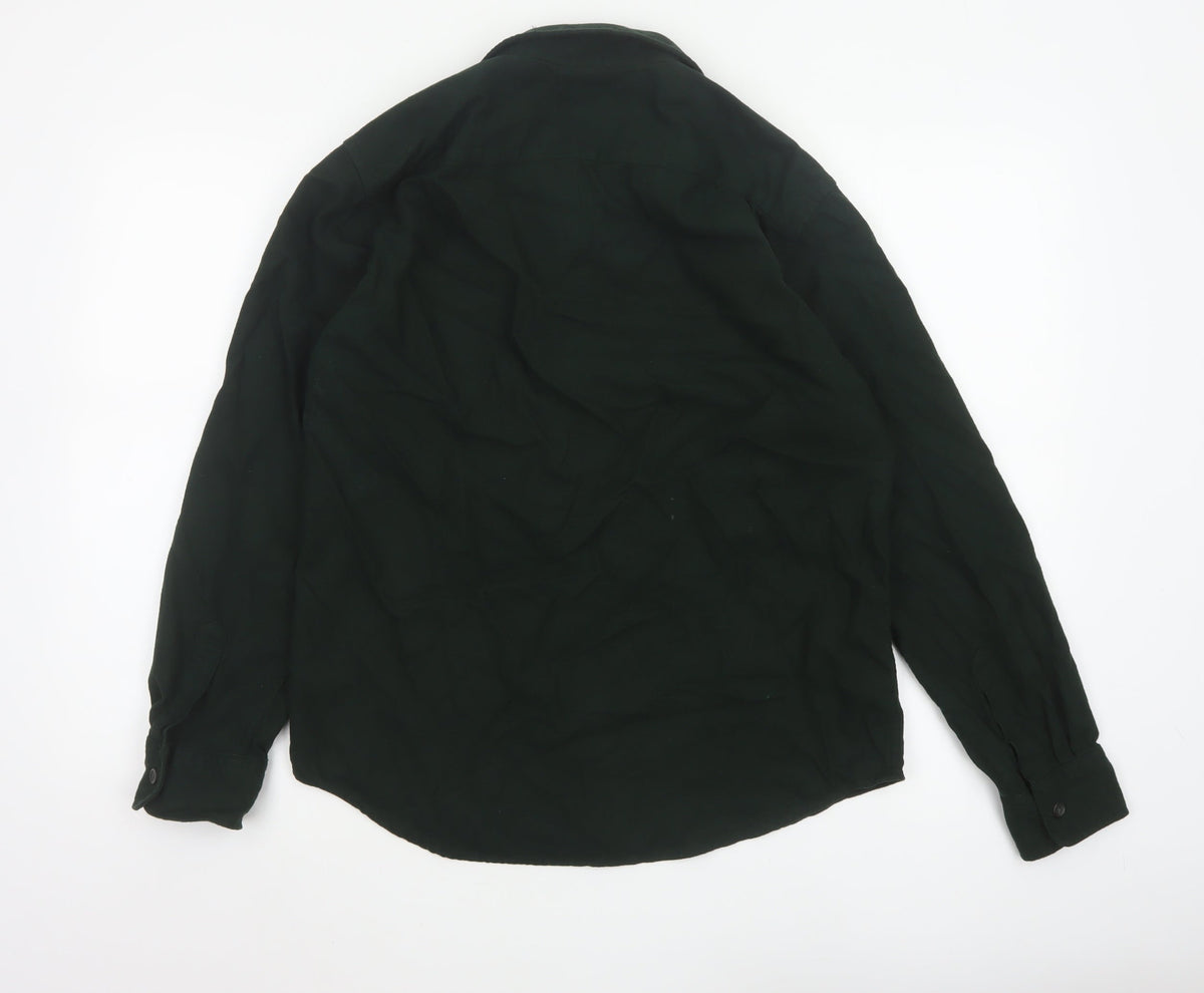 UNIQLO Men’s Black S Cotton Long Sleeve Button-Up Work Shirt