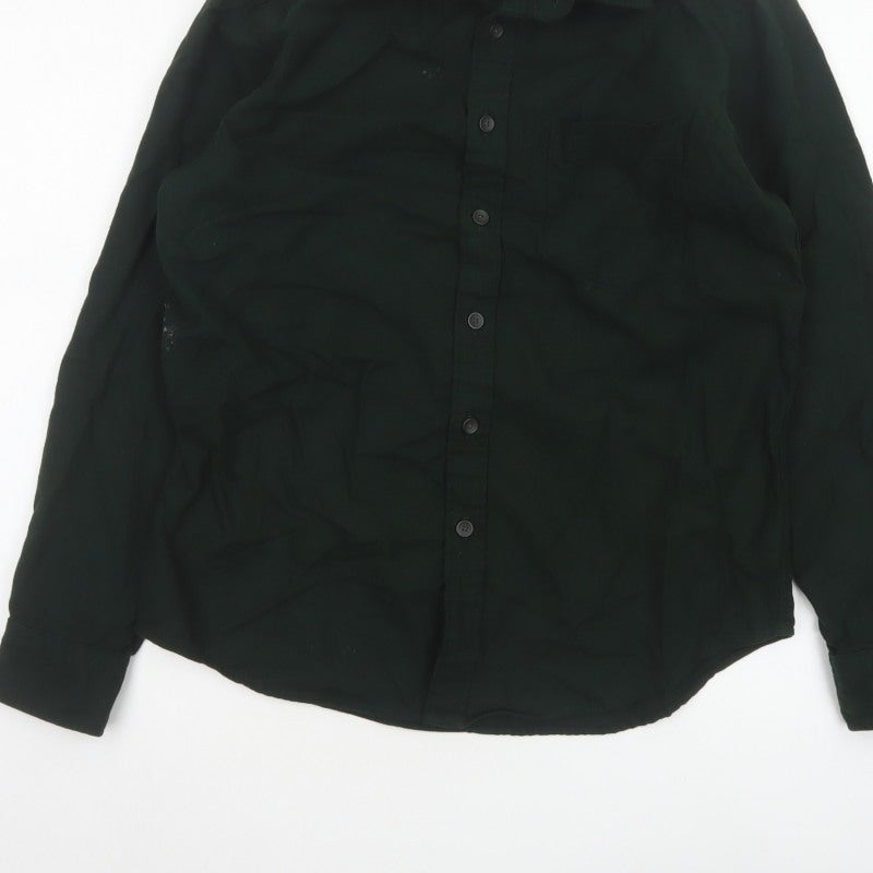 UNIQLO Men’s Black S Cotton Long Sleeve Button-Up Work Shirt