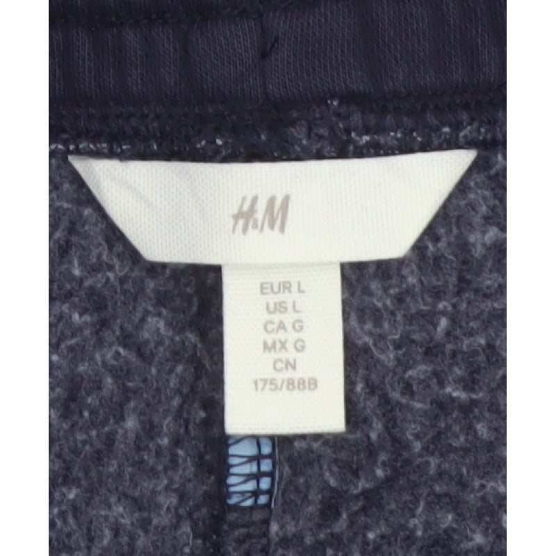 H&M Women's Blue L Wide Leg Fleece Jogger Trousers Drawstring