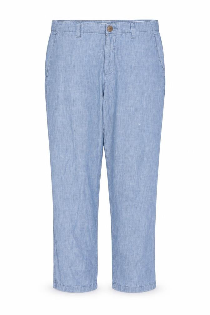 GAP Women’s Blue UK 12 Chambray Straight Chino Trousers Cotton