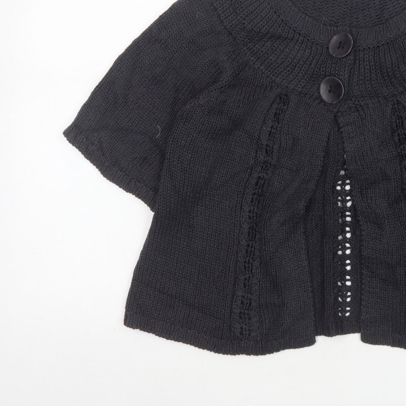 Marks & Spencer Women’s Navy UK 12 Short Sleeve Chunky Knit Cardigan