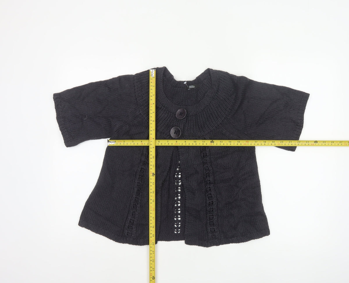 Marks & Spencer Women’s Navy UK 12 Short Sleeve Chunky Knit Cardigan