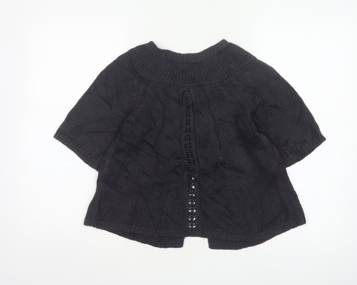 Marks & Spencer Women’s Navy UK 12 Short Sleeve Chunky Knit Cardigan