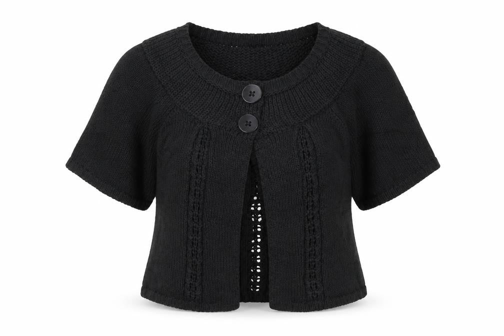 Marks & Spencer Women’s Navy UK 12 Short Sleeve Chunky Knit Cardigan