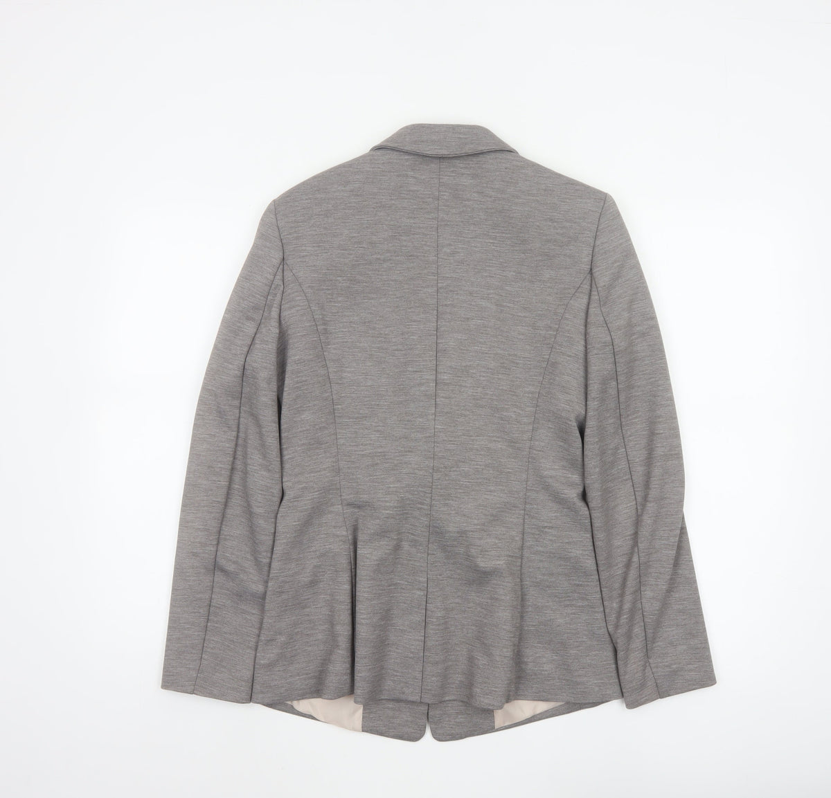 H&M Women's Grey UK 10 Single-Breasted Stretch Lined Blazer