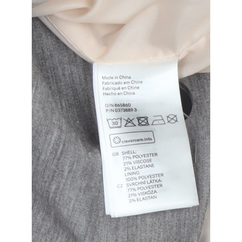 H&M Women's Grey UK 10 Single-Breasted Stretch Lined Blazer
