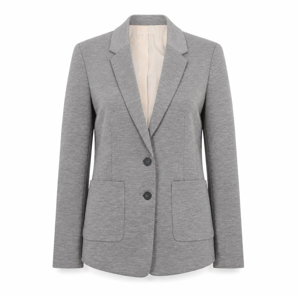 H&M Women's Grey UK 10 Single-Breasted Stretch Lined Blazer