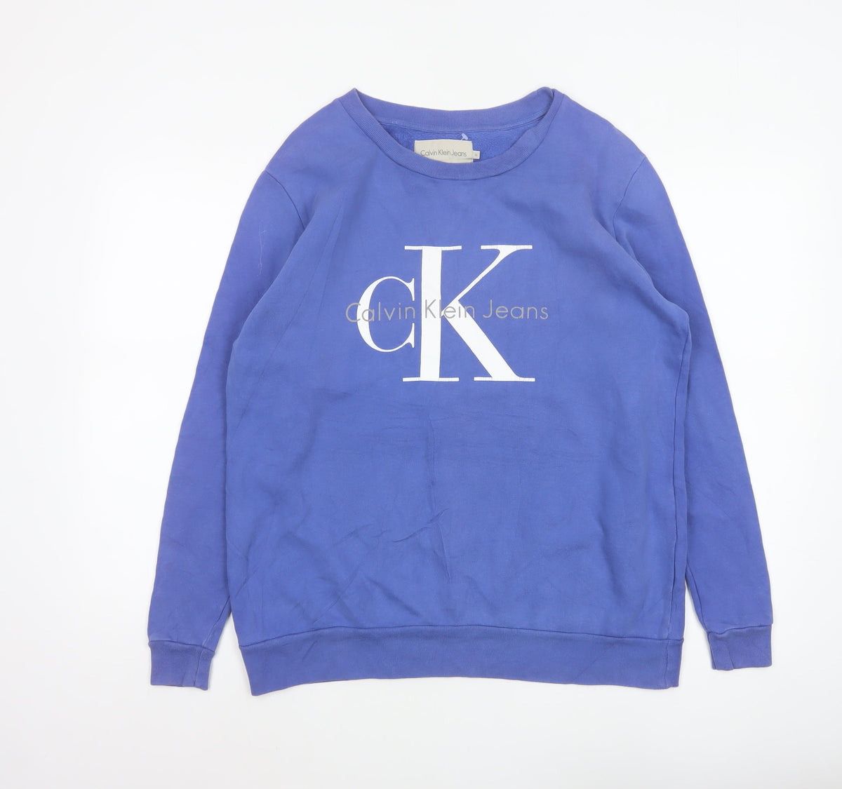 Calvin Klein Jeans Men’s Blue M CK Logo Graphic Crew Neck Sweatshirt Pullover