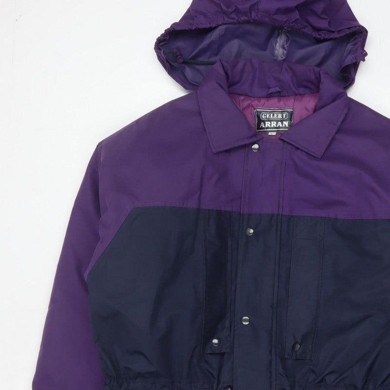 Gelert Arran Men's L Purple Navy Hooded Waterproof Padded Parka Coat