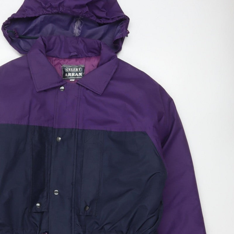 Gelert Arran Men's L Purple Navy Hooded Waterproof Padded Parka Coat