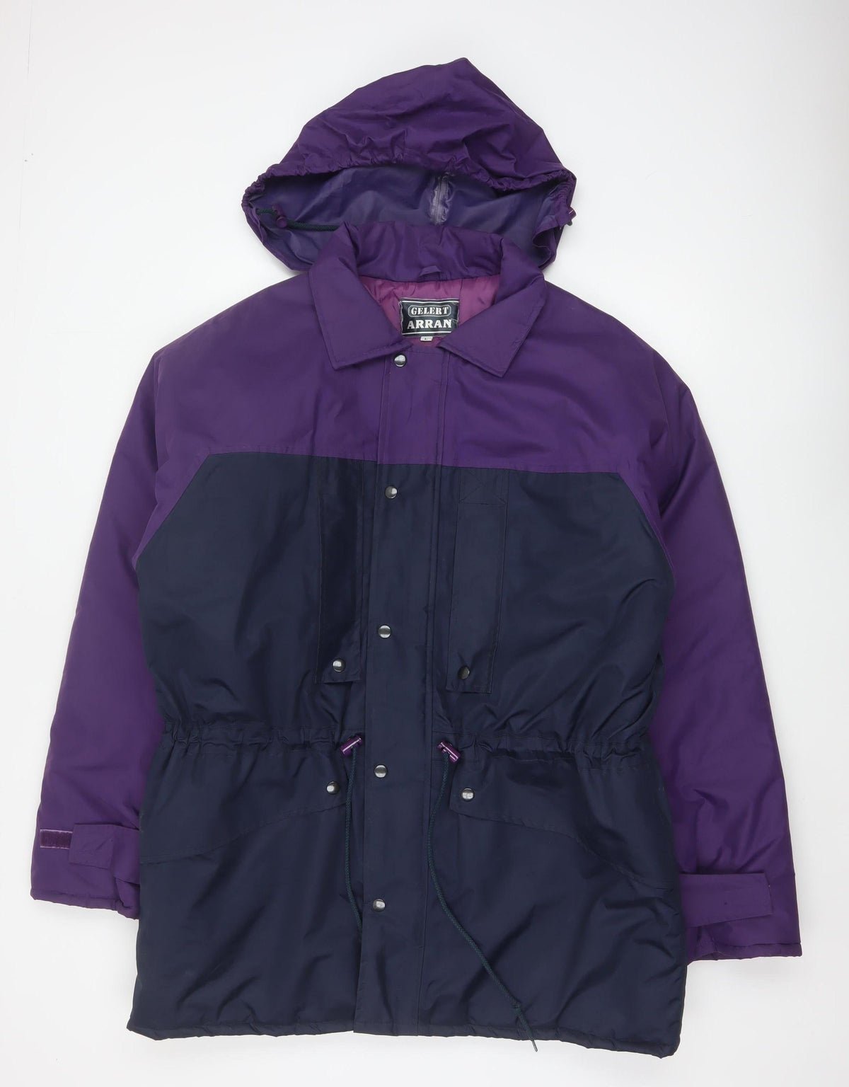 Gelert Arran Men's L Purple Navy Hooded Waterproof Padded Parka Coat