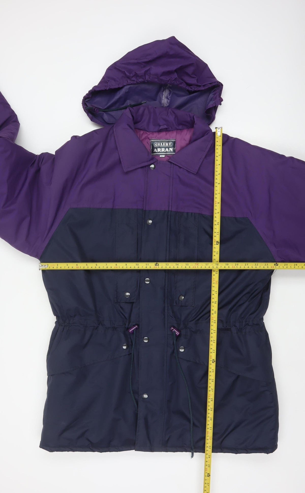 Gelert Arran Men's L Purple Navy Hooded Waterproof Padded Parka Coat