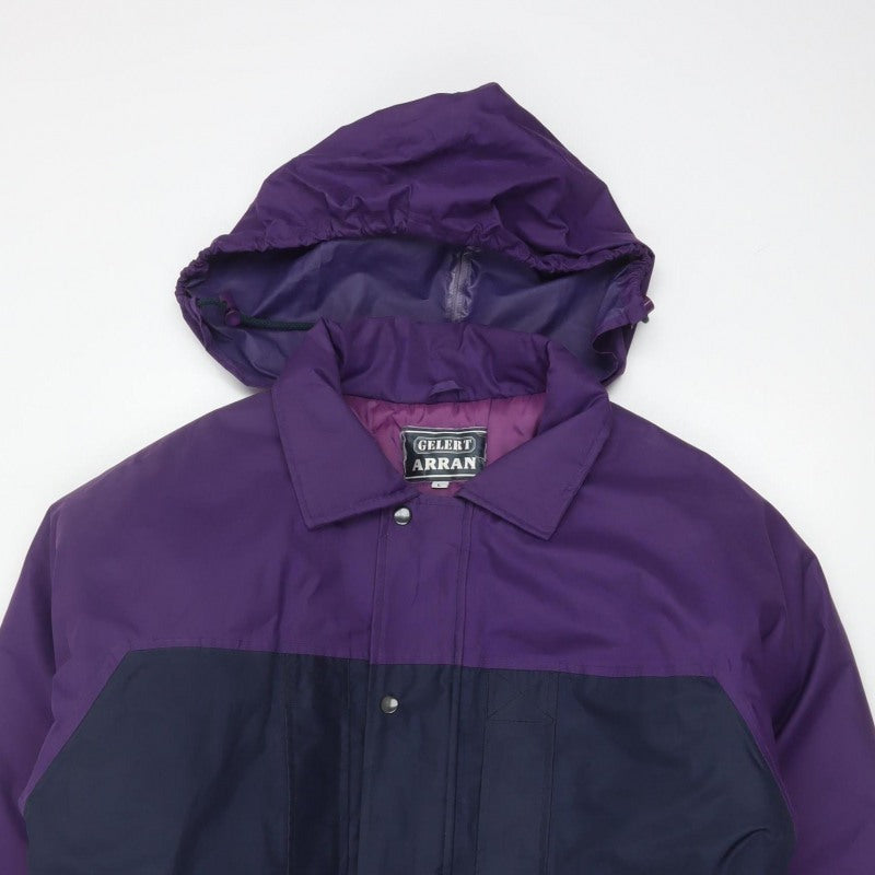 Gelert Arran Men's L Purple Navy Hooded Waterproof Padded Parka Coat