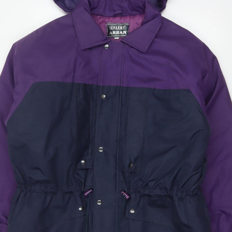 Gelert Arran Men's L Purple Navy Hooded Waterproof Padded Parka Coat