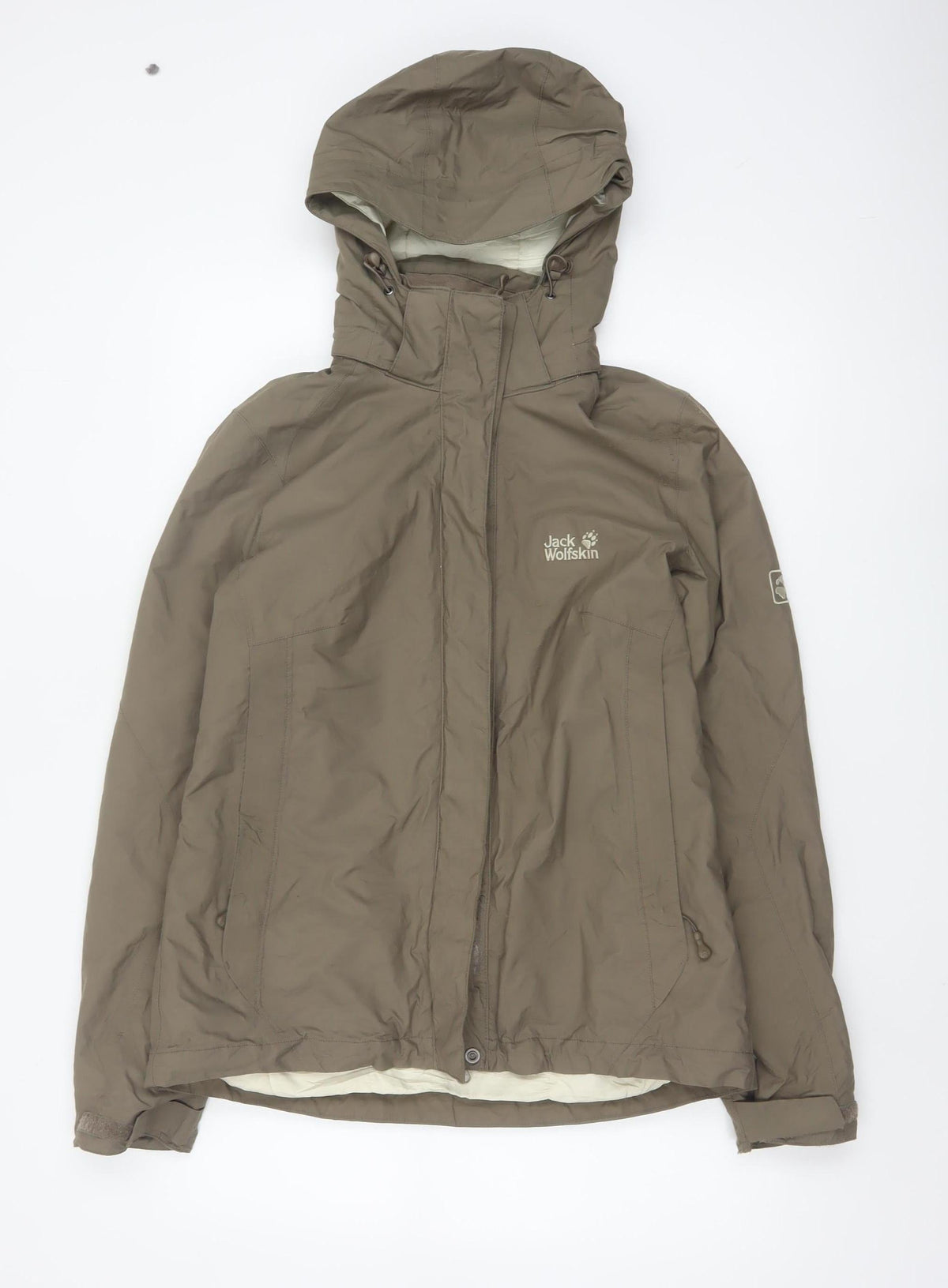 Jack Wolfskin Women Brown UK 12 Texapore Hooded Waterproof Ski Jacket