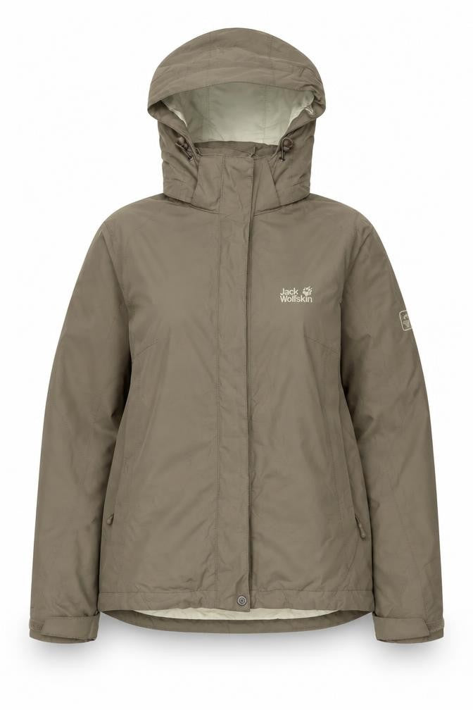 Jack Wolfskin Women Brown UK 12 Texapore Hooded Waterproof Ski Jacket