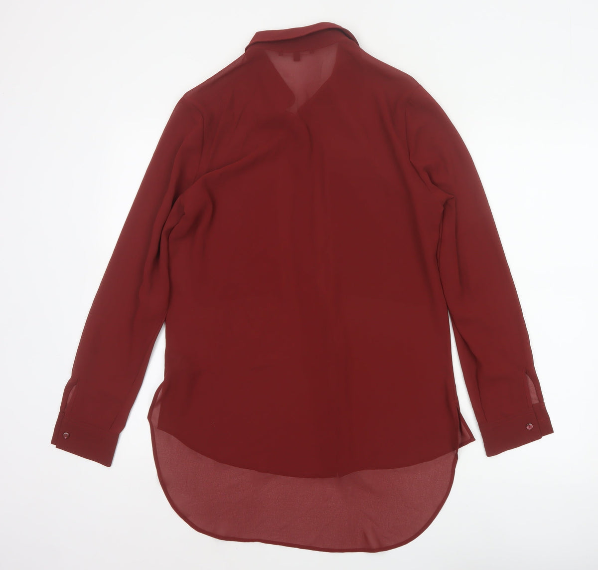 M&S Limited Edition Women Red Size 10 Chiffon Tunic Button-Up Shirt