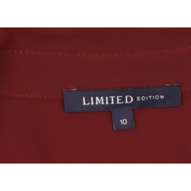 M&S Limited Edition Women Red Size 10 Chiffon Tunic Button-Up Shirt