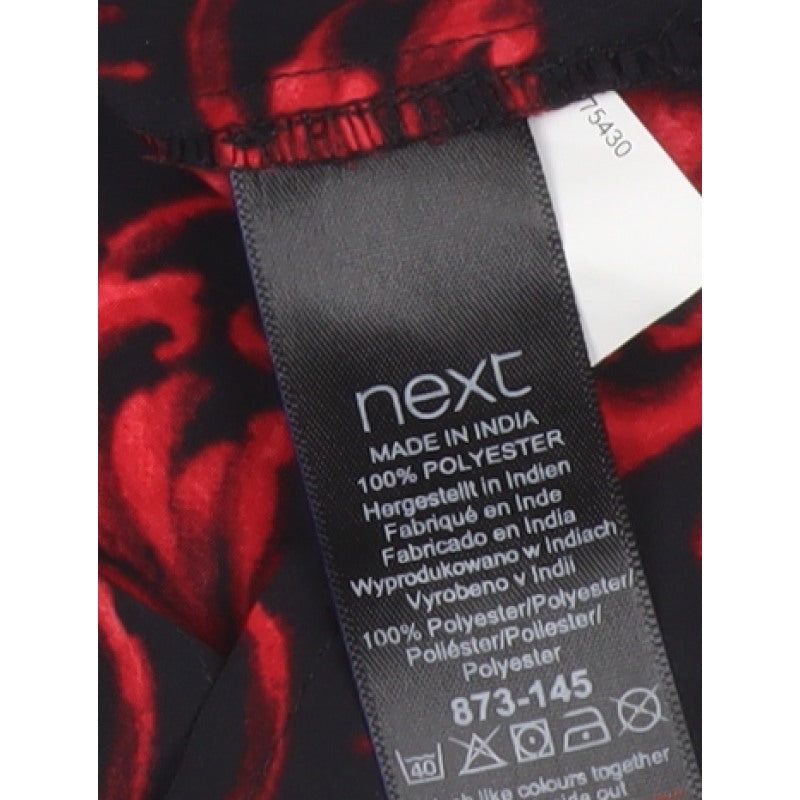 Next Women Black Red Floral High Neck Sleeveless Zip Blouse UK 8
