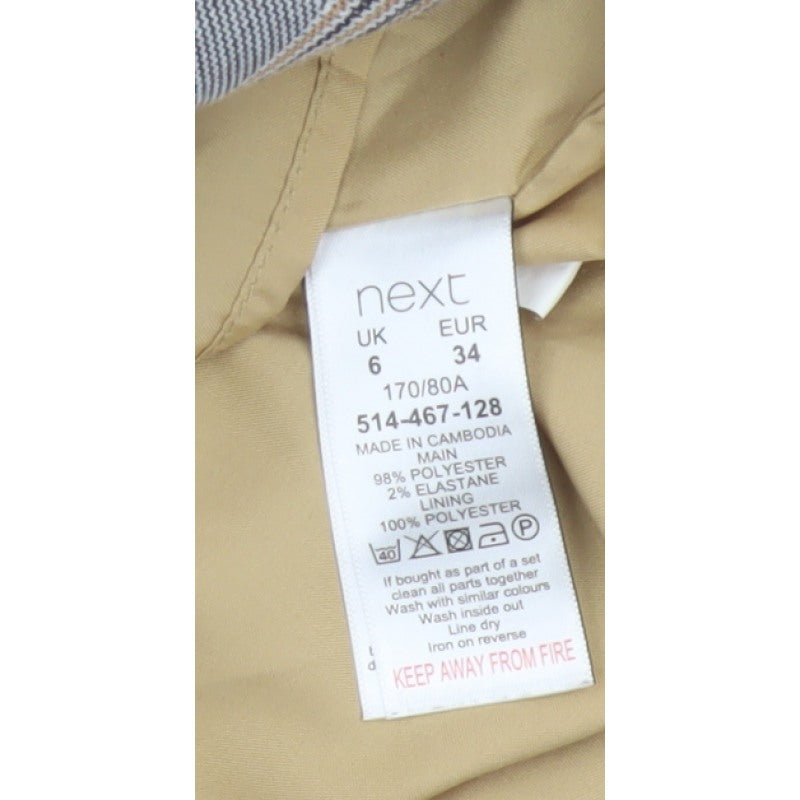 Next Tailoring Women Grey Check Pencil Dress UK 6 Square Neck Pockets
