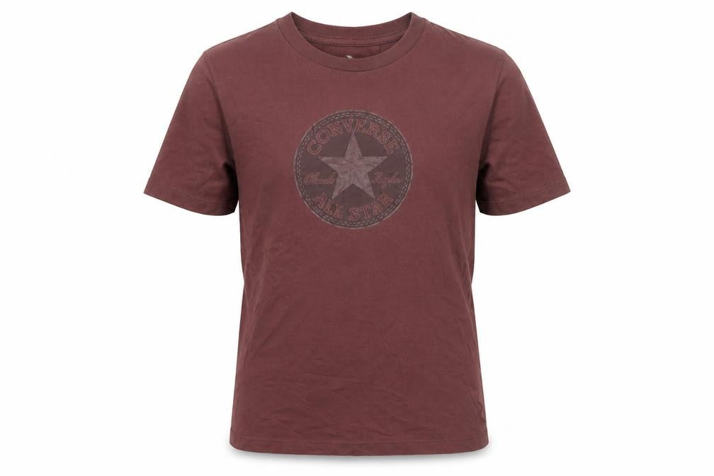 Converse Boys Brown XS Logo Graphic Print Basic Short Sleeve T-Shirt
