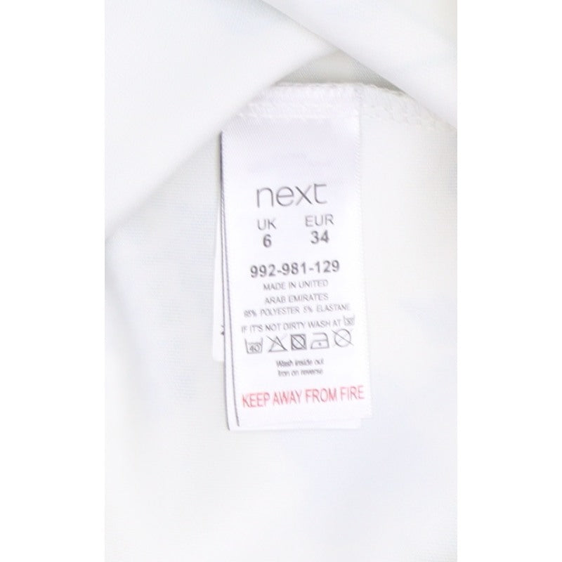 Next Women Ivory Floral Sheath Knee Length Cap Sleeve Dress UK 6