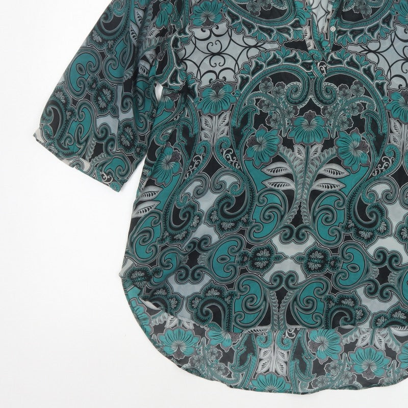 Next Women’s Multicoloured Size 12 Paisley Kimono Sleeve Blouse