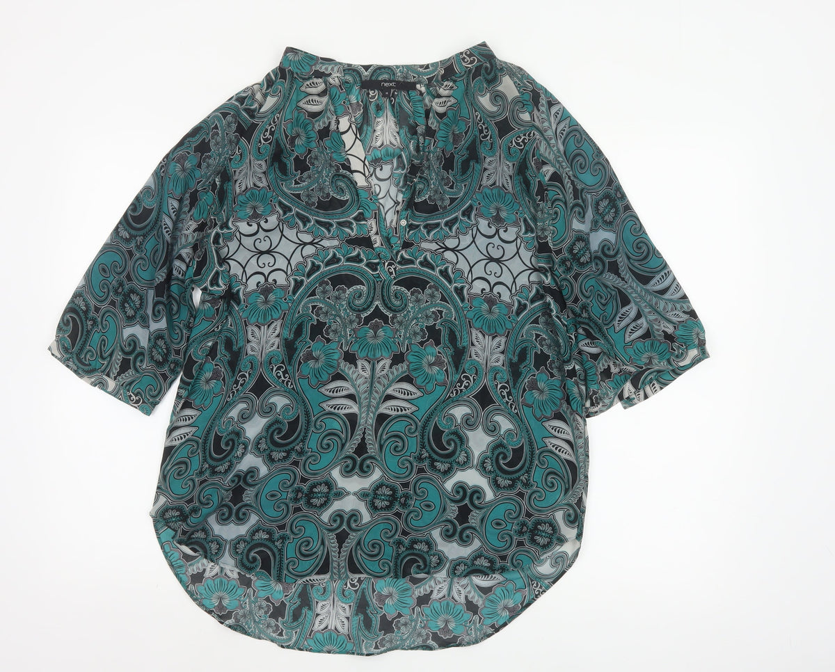 Next Women’s Multicoloured Size 12 Paisley Kimono Sleeve Blouse