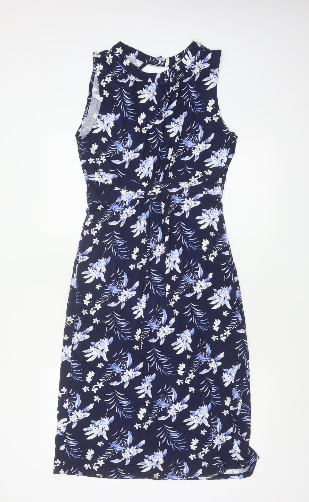 Oasis Women Blue Floral UK 12 Fit & Flare Knee Length Dress