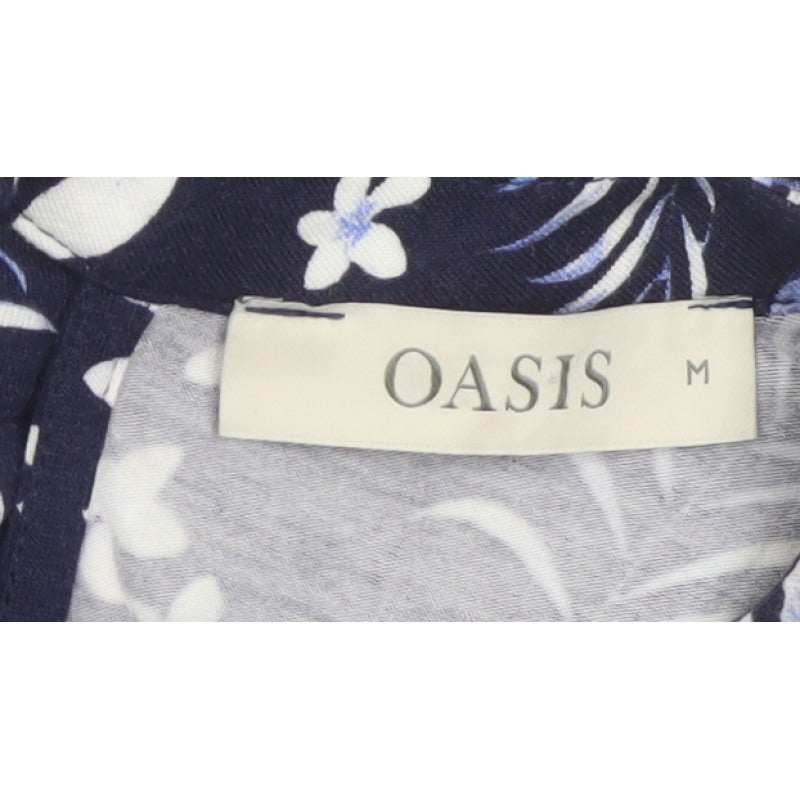 Oasis Women Blue Floral UK 12 Fit & Flare Knee Length Dress