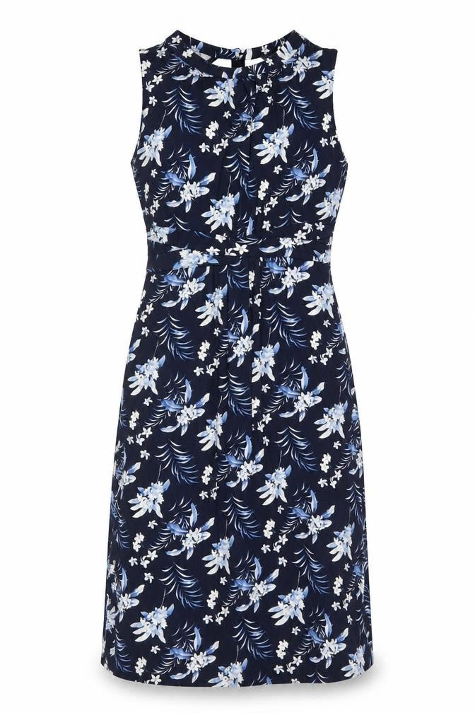 Oasis Women Blue Floral UK 12 Fit & Flare Knee Length Dress