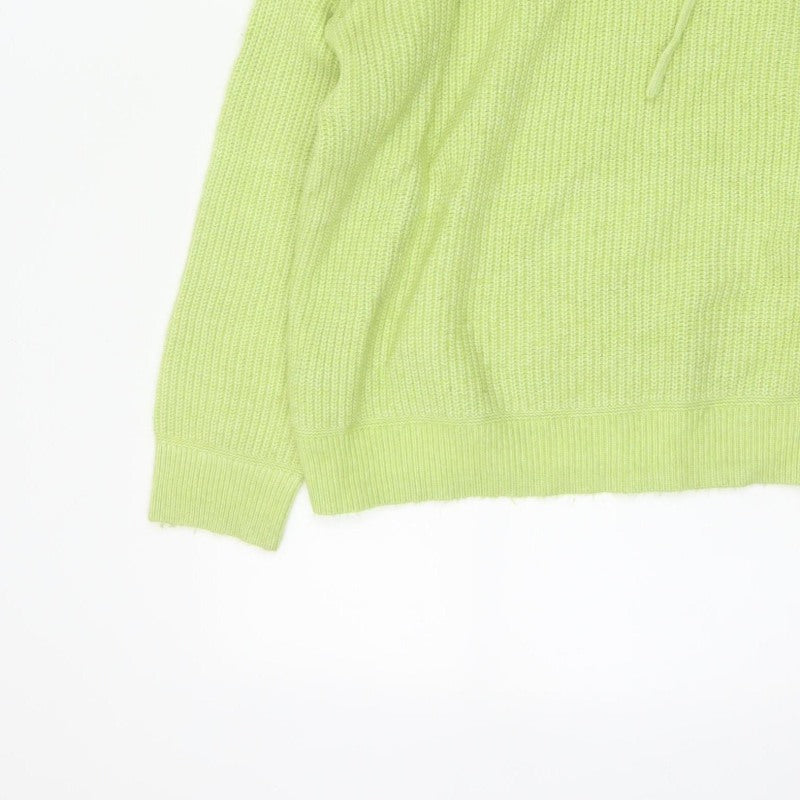 Marks and Spencer Women Green M Hooded Knit Pullover Jumper