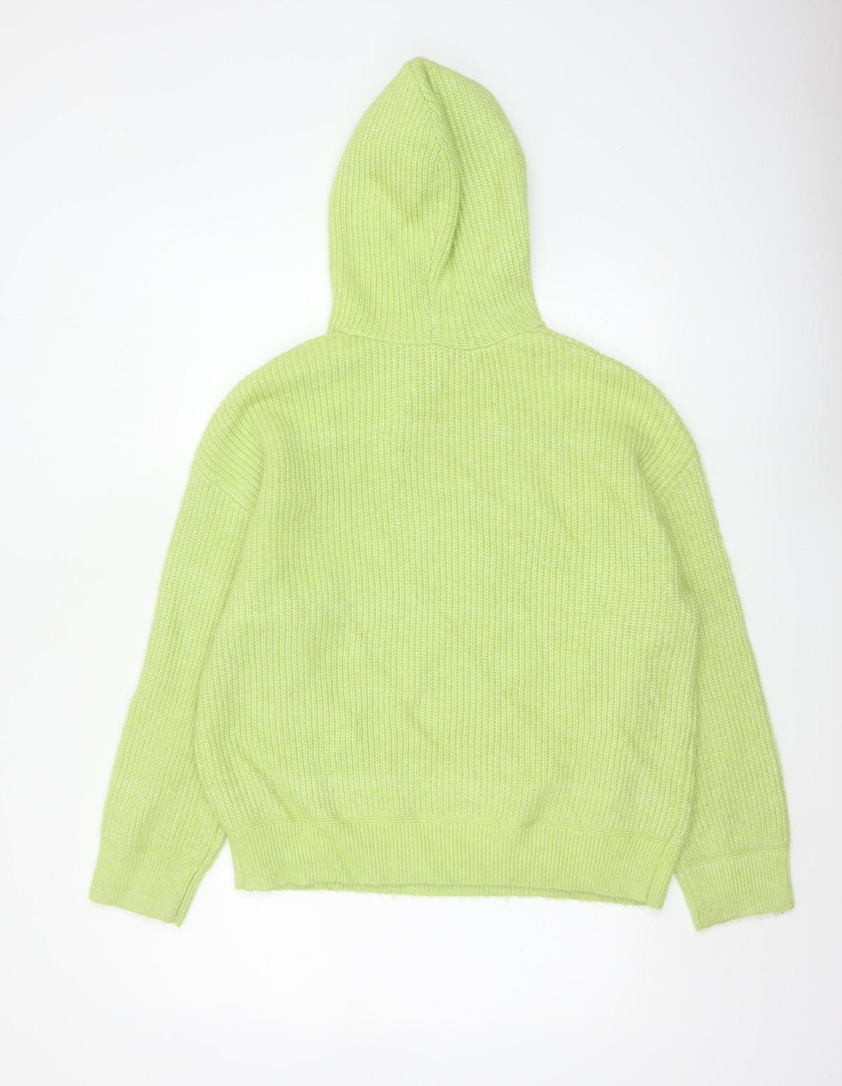 Marks and Spencer Women Green M Hooded Knit Pullover Jumper