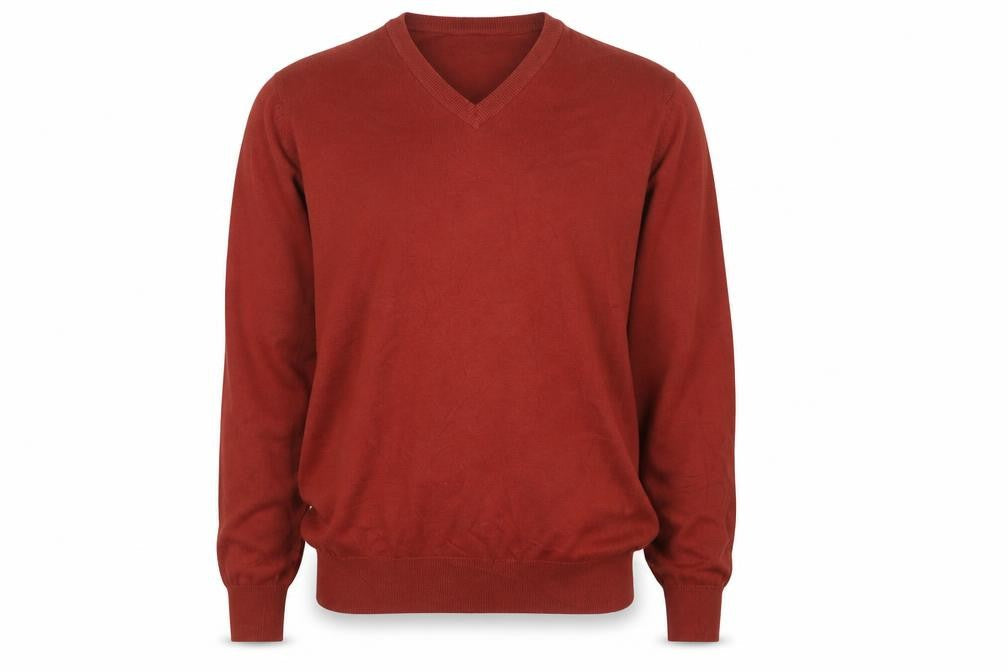 Marks & Spencer Men’s Red L Pure Cotton V-Neck Pullover Jumper