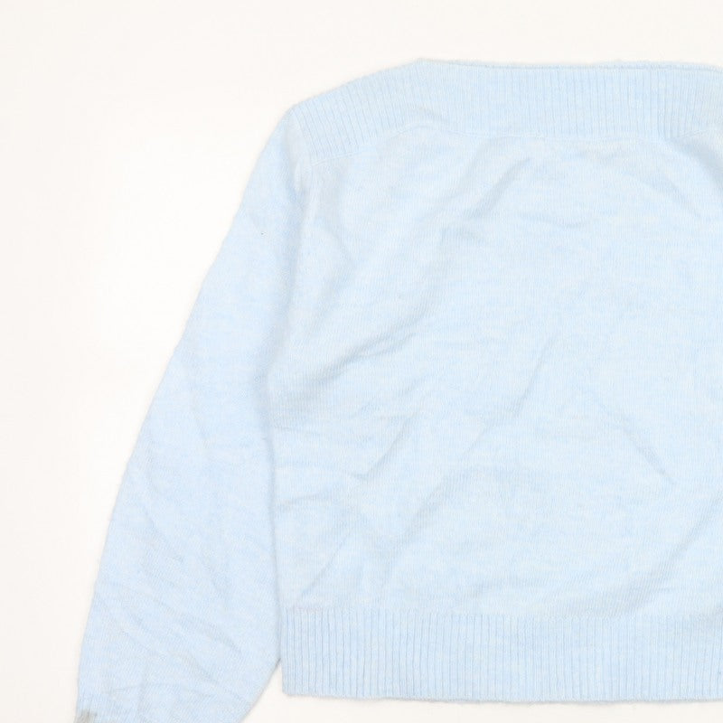 M&S Women Blue Size S Alpaca Blend Crew Neck Raglan Knit Jumper