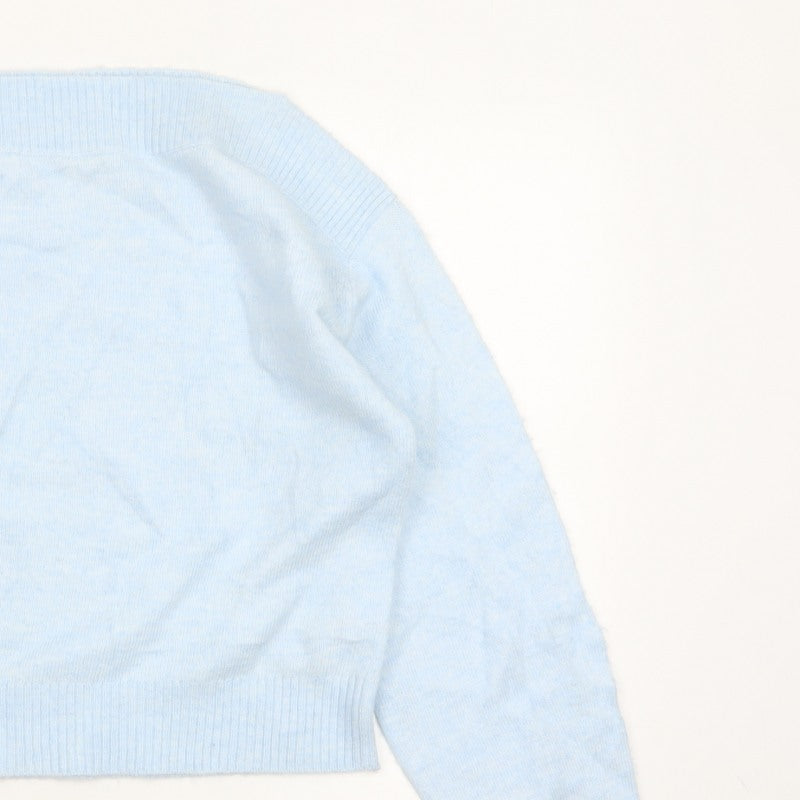M&S Women Blue Size S Alpaca Blend Crew Neck Raglan Knit Jumper