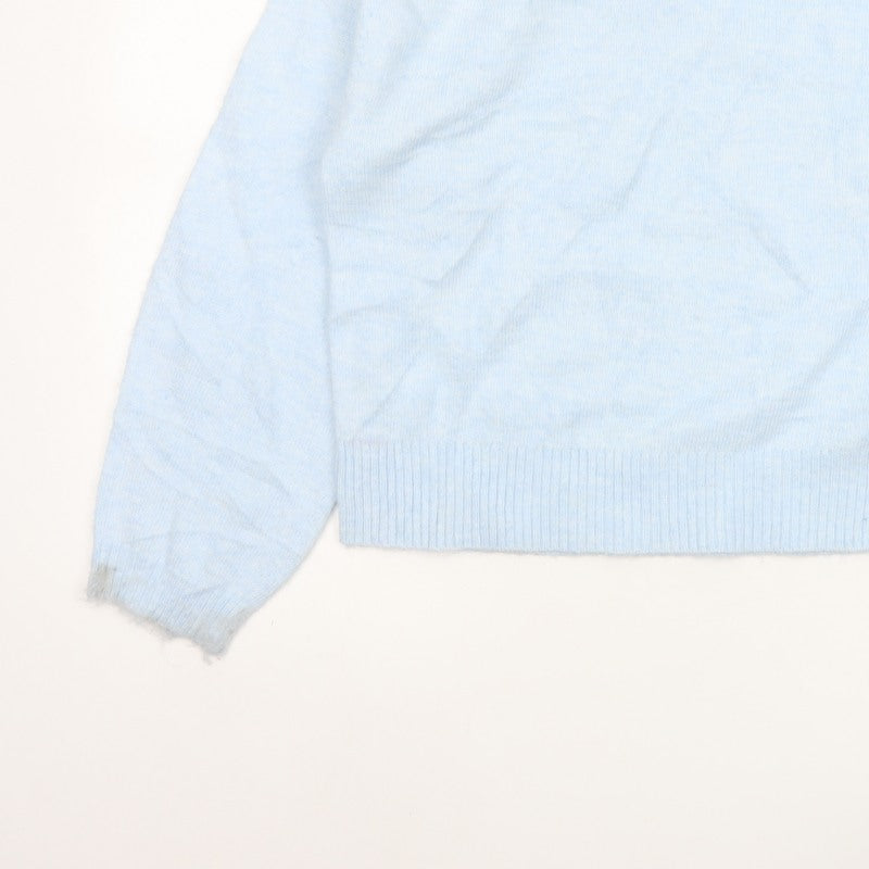 M&S Women Blue Size S Alpaca Blend Crew Neck Raglan Knit Jumper
