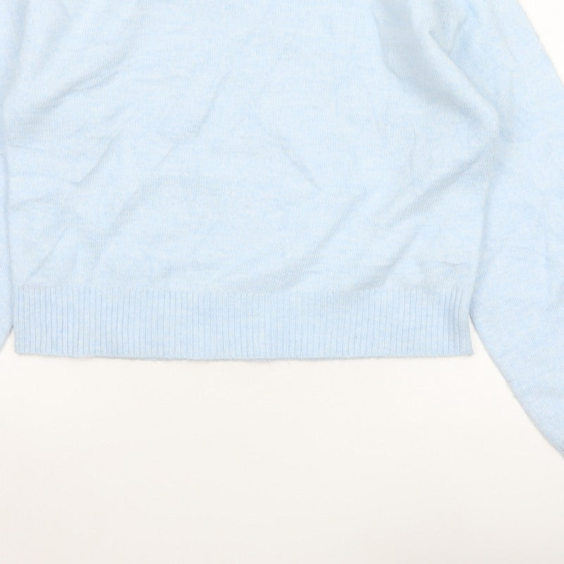 M&S Women Blue Size S Alpaca Blend Crew Neck Raglan Knit Jumper