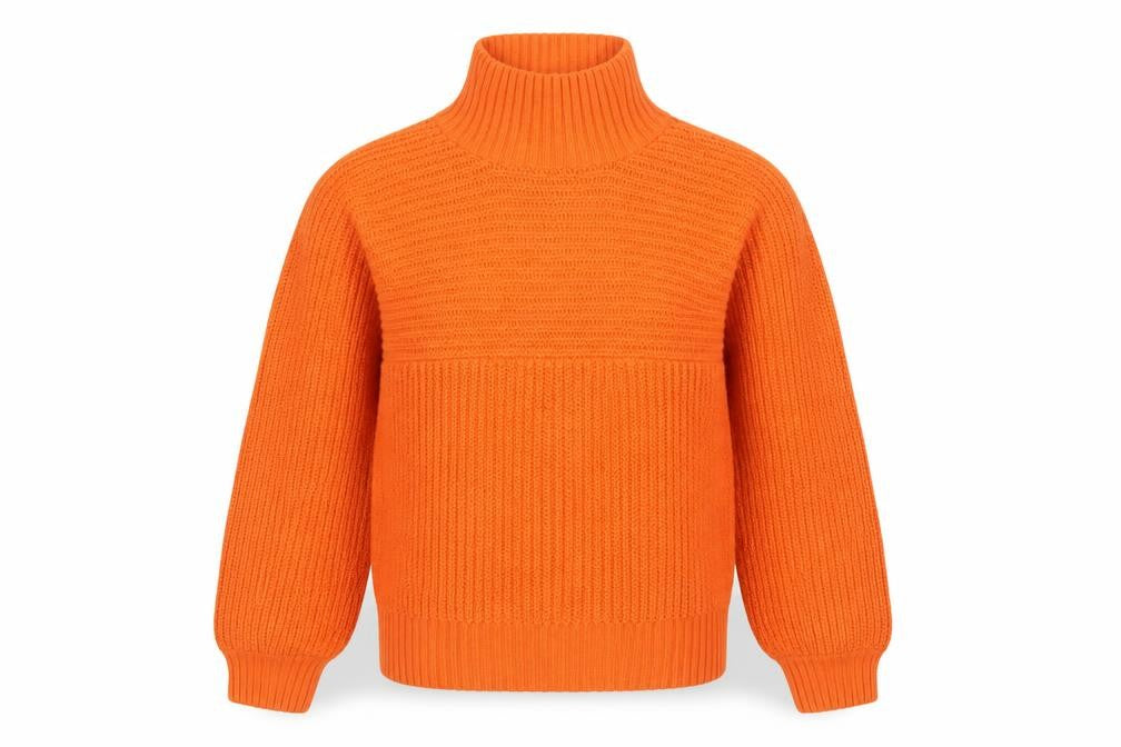 Threadbare Women Orange Size 6 Chunky Knit Roll Neck Jumper
