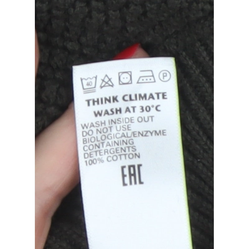 Marks and Spencer Men Brown L Cable Knit Cotton Crew Neck Jumper