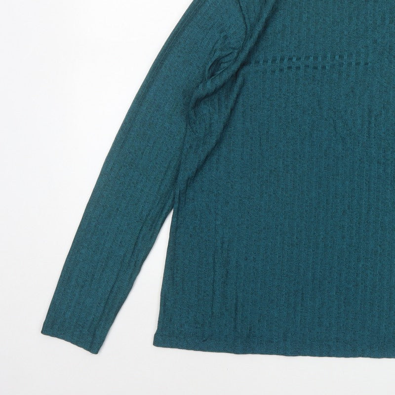 Marks and Spencer Women Green UK 14 Basic Knit Long Sleeve T-Shirt