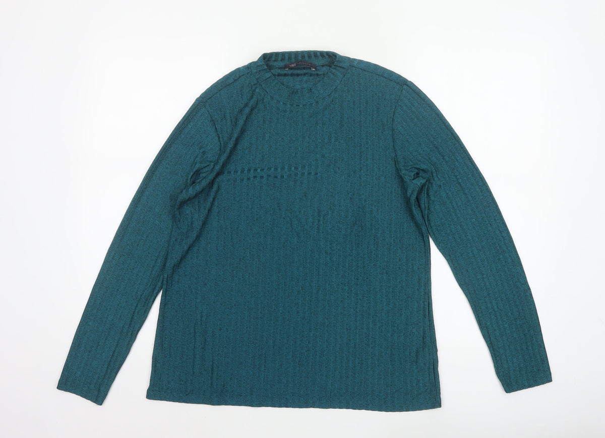 Marks and Spencer Women Green UK 14 Basic Knit Long Sleeve T-Shirt