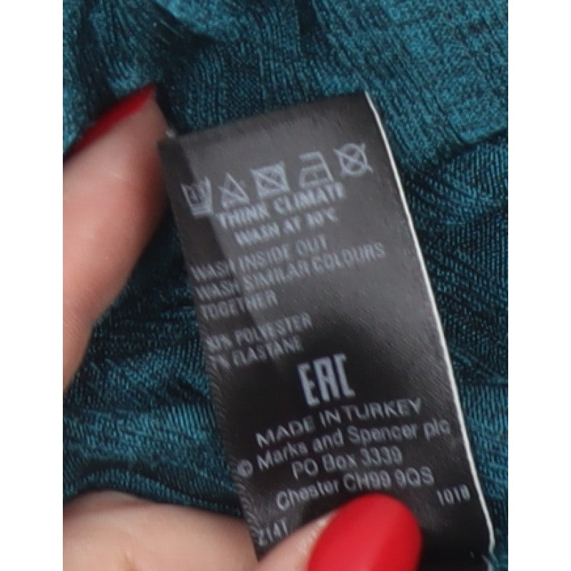 Marks and Spencer Women Green UK 14 Basic Knit Long Sleeve T-Shirt