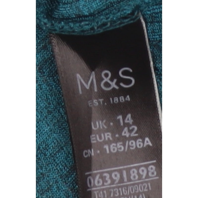 Marks and Spencer Women Green UK 14 Basic Knit Long Sleeve T-Shirt