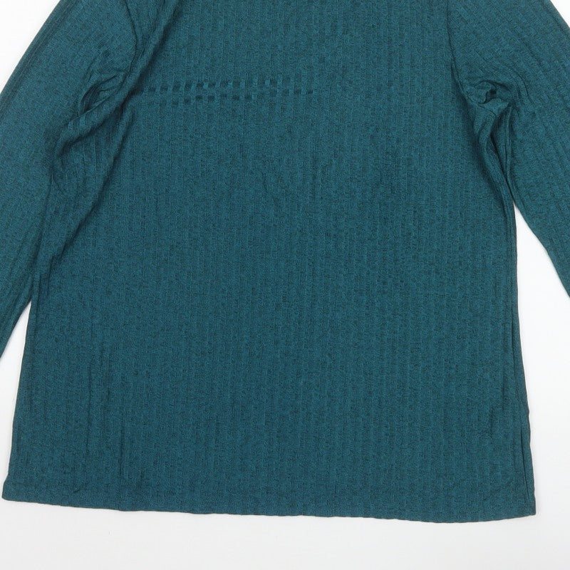 Marks and Spencer Women Green UK 14 Basic Knit Long Sleeve T-Shirt