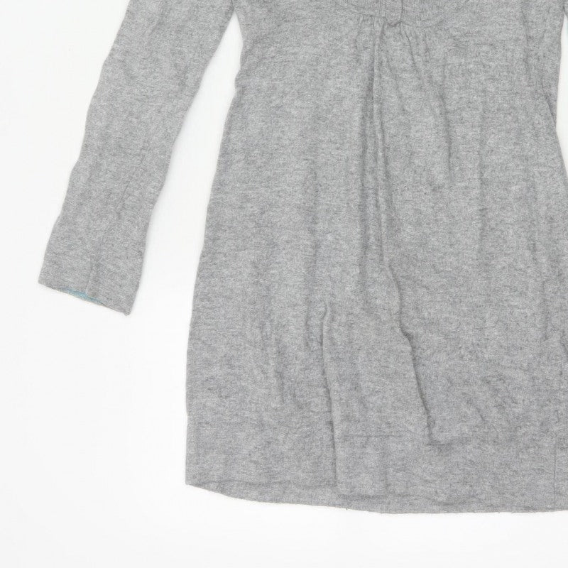 Boden Women Grey Knit Henley Button Jumper Dress Size 8