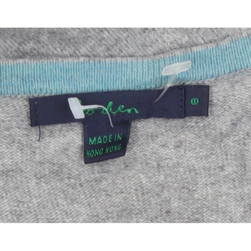 Boden Women Grey Knit Henley Button Jumper Dress Size 8