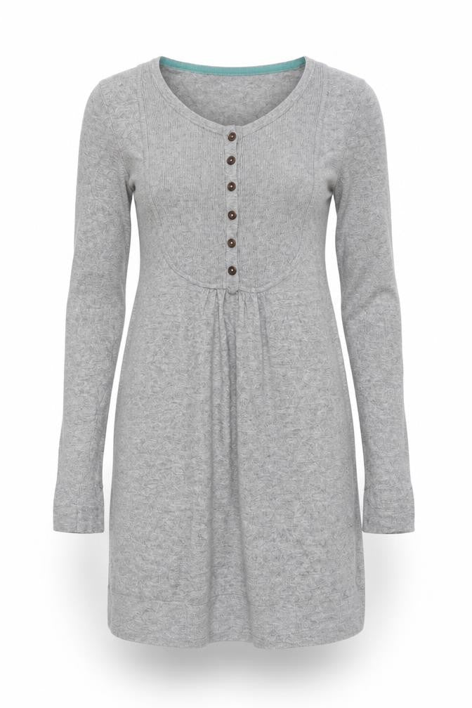 Boden Women Grey Knit Henley Button Jumper Dress Size 8