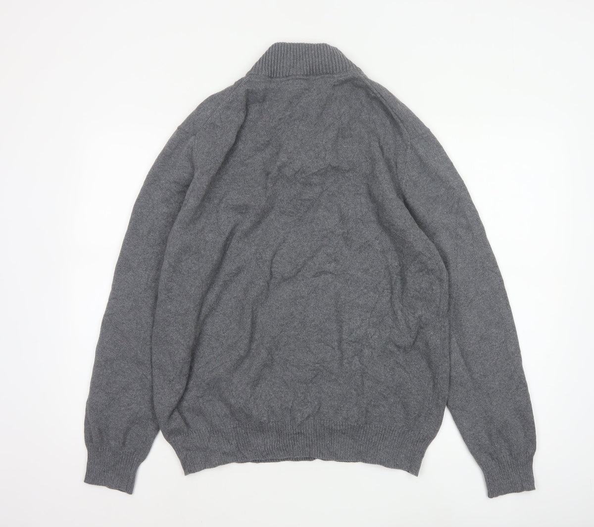 Crew Clothing Co. Men’s Grey XXL 1/4 Zip Cotton Cashmere Jumper