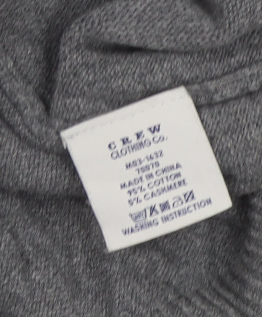 Crew Clothing Co. Men’s Grey XXL 1/4 Zip Cotton Cashmere Jumper